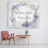 Customizable Artistic Minimalist Bible Verse Tapestry With Your Signature (Design: Square Garland 6)