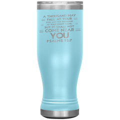 Bible Verses Boho 20oz Stainless Steel Vacuum Insulated Tumbler - Psalm 91:7 Design 8