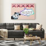 Hope Inspiring Nursery & Kids Bedroom Framed Canvas Wall Art - God Is With Me ~Isaiah 41:10~ (Design: Panda 2)