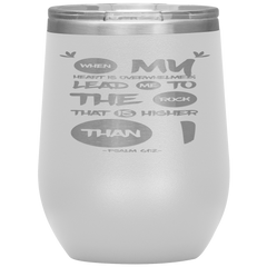 Bible Verses Stainless Steel Vacuum Insulated Wine Tumbler - Psalm 61:2 Design 9