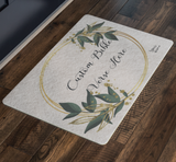 Customizable Artistic Minimalist Bible Verse Doormat With Your Signature (Design: Square Garland 12)