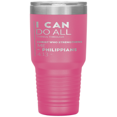 Bible Verses 30oz Stainless Steel Vacuum Insulated Tumbler - Philippians 4:13 Design 20
