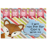Hope Inspiring Nursery & Kids Bedroom Framed Canvas Wall Art - God Is With Me ~Isaiah 41:10~ (Design: Fox)