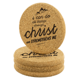 Bible Verses Cork Coasters - Philippians 4:13 (Design 14) - Meditate Healing Christian Store