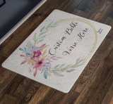 Customizable Artistic Minimalist Bible Verse Doormat With Your Signature (Design: Square Garland 16)