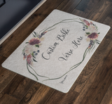 Customizable Artistic Minimalist Bible Verse Doormat With Your Signature (Design: Rectangle Garland 2)