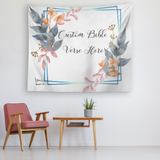 Customizable Artistic Minimalist Bible Verse Tapestry With Your Signature (Design: Square Garland 14)