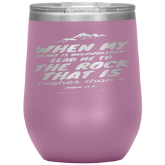 Bible Verses Stainless Steel Vacuum Insulated Wine Tumbler - Psalm 61:2 Design 14