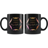 Bible Verses Dishwasher Safe Black Mugs - Psalm 91:7 Design 3