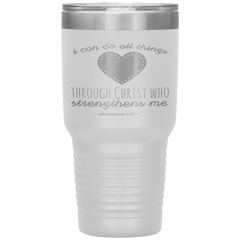 Bible Verses 30oz Stainless Steel Vacuum Insulated Tumbler - Philippians 4:13 Design 12