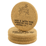 Bible Verses Cork Coasters - Joshua 1:9 (Design 19) - Meditate Healing Christian Store