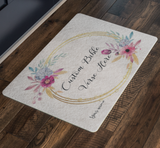 Customizable Artistic Minimalist Bible Verse Doormat With Your Signature (Design: Square Garland 15)