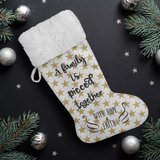 Fluffy Sherpa Lined Christmas Stocking - A Family Is Pieced Together With Hope & Faith (Design: Star)