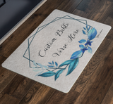 Customizable Artistic Minimalist Bible Verse Doormat With Your Signature (Design: Square Garland 11)
