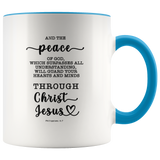 Typography Dishwasher Safe Accent Mugs - Guard Your Heart Through Christ Jesus ~Philippians 4:7~