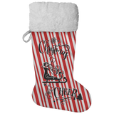 Fluffy Sherpa Lined Christmas Stocking - Christmas Cheer (Design: Candy)