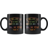 Bible Verses Dishwasher Safe Black Mugs - Psalm 91:4 Design 3