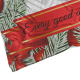 Personalized Christmas Super Comfort Fleece Blanket - Every Good And Perfect Gift Is From Above ~James 1:17~ (Design: Horizontal Holly)