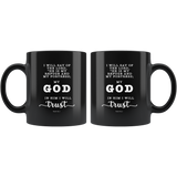 Typography Dishwasher Safe Black Mugs - The Lord Is My Refuge & My Fortress ~Psalm 91:2~