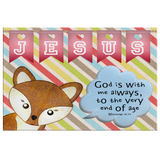 Hope Inspiring Nursery & Kids Bedroom Framed Canvas Wall Art - God Is With Me Always ~Matthew 28:20~ (Design: Fox)