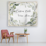 Customizable Artistic Minimalist Bible Verse Tapestry With Your Signature (Design: Square Garland 5)