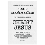 Minimalist Typography Framed Canvas - No More Condemnation ~Romans 8:1~