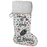 Fluffy Sherpa Lined Christmas Stocking - O Holy Night (Design: Rainbow Snowflake)