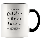 Typography Dishwasher Safe Accent Mugs - Faith Hope Love ~1 Corinthians 13:13~