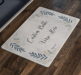 Customizable Artistic Minimalist Bible Verse Doormat With Your Signature (Design: Rectangle Garland 5)