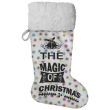 Fluffy Sherpa Lined Christmas Stocking - The Magic Of Christmas (Design: Rainbow Snowflake)