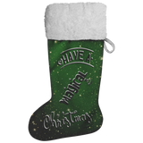 Fluffy Sherpa Lined Christmas Stocking - Have A Magical Christmas (Design: Green)