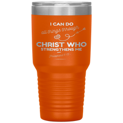 Bible Verses 30oz Stainless Steel Vacuum Insulated Tumbler - Philippians 4:13 Design 18