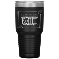 Bible Verses 30oz Stainless Steel Vacuum Insulated Tumbler - Philippians 4:13 Design 13