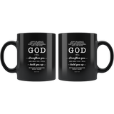 Typography Dishwasher Safe Black Mugs - Fear Not For I Am With You ~Isaiah 41:10~
