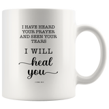 Typography Dishwasher Safe Accent Mugs - Surely I Will Heal You ~2 Kings 20:5~