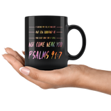 Bible Verses Dishwasher Safe Black Mugs - Psalm 91:7 Design 6