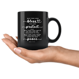 Typography Dishwasher Safe Black Mugs - The Lord Gives You Peace ~Numbers 6:24-26~