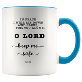 Typography Dishwasher Safe Accent Mugs - Lord Make Me Dwell In Safety ~Psalm 4:8~