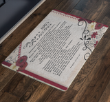 Bible Verses Anti-Slip Protective Doormat Prayer for Protection ~Psalm 91:9-16~ (Design: Flower Frame 1)