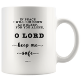 Typography Dishwasher Safe Accent Mugs - Lord Make Me Dwell In Safety ~Psalm 4:8~