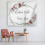 Customizable Artistic Minimalist Bible Verse Tapestry With Your Signature (Design: Rectangle Garland 2)