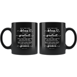 Typography Dishwasher Safe Black Mugs - The Lord Gives You Peace ~Numbers 6:24-26~