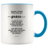 Typography Dishwasher Safe Accent Mugs - Let Not Your Heart Be Troubled ~John 14:27~