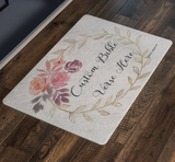 Customizable Artistic Minimalist Bible Verse Doormat With Your Signature (Design: Square Garland 19)