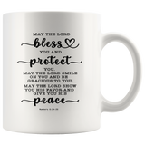 Typography Dishwasher Safe Accent Mugs - The Lord Gives You Peace ~Numbers 6:24-26~