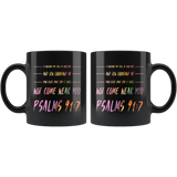 Bible Verses Dishwasher Safe Black Mugs - Psalm 91:7 Design 6