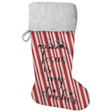 Fluffy Sherpa Lined Christmas Stocking - Jesus Is My Anchor (Design: Candy)