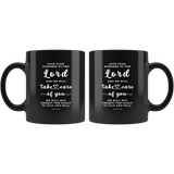 Typography Dishwasher Safe Black Mugs - Cast Your Burden On The Lord ~Psalm 55:22~