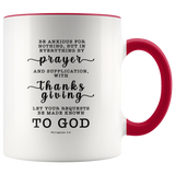 Typography Dishwasher Safe Accent Mugs - Let Your Request Be Made Known To God ~Philippians 4:6~