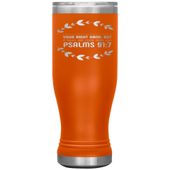 Bible Verses Boho 20oz Stainless Steel Vacuum Insulated Tumbler - Psalm 91:7 Design 10